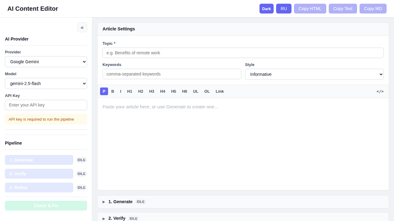 AI Content Editor