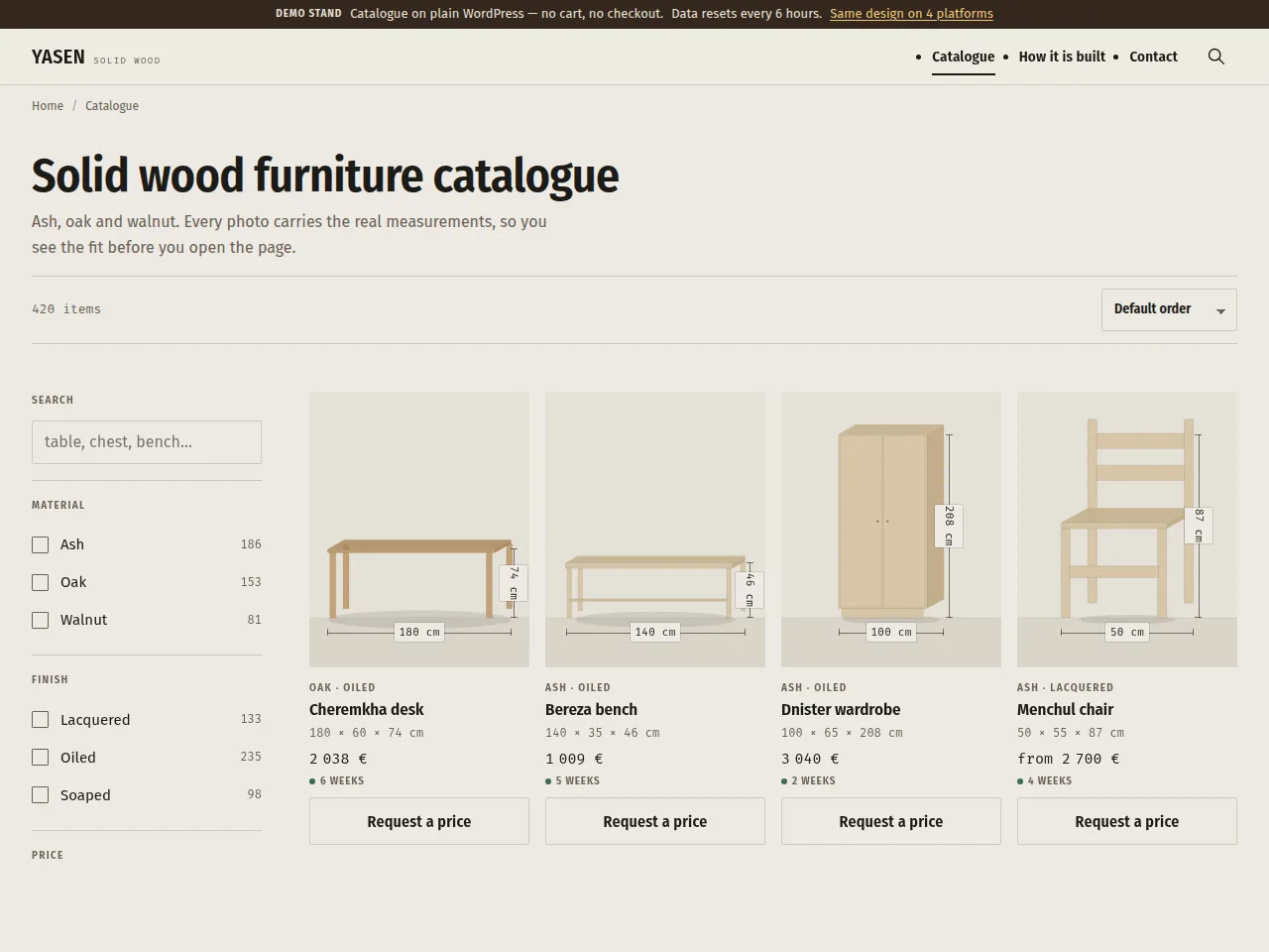 WordPress catalogue